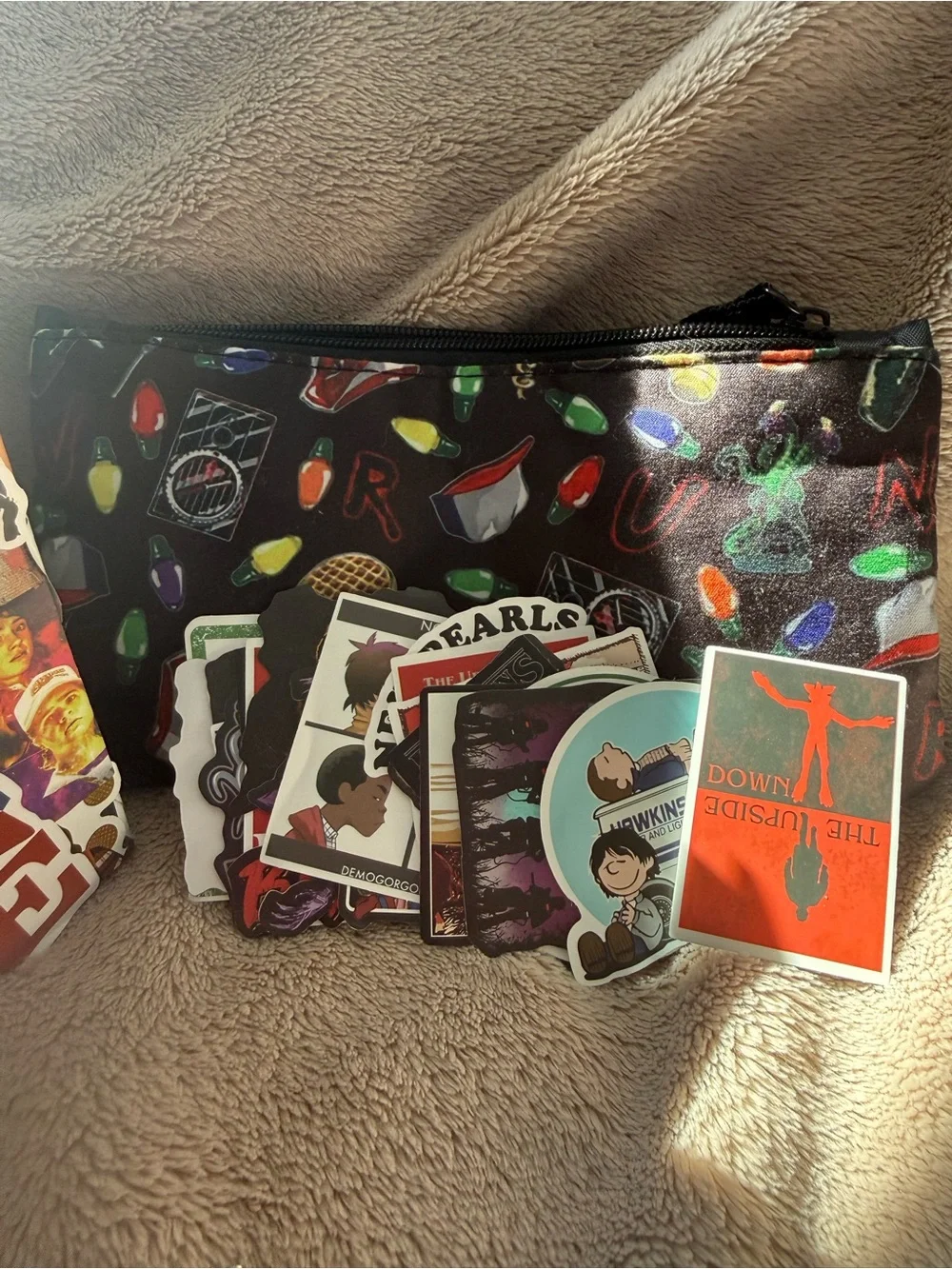 Stranger Things Sticker Storage Box – Multicolor Fans Edition with other items